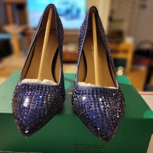 Lauren Lorraine Sparkling Navy Heels